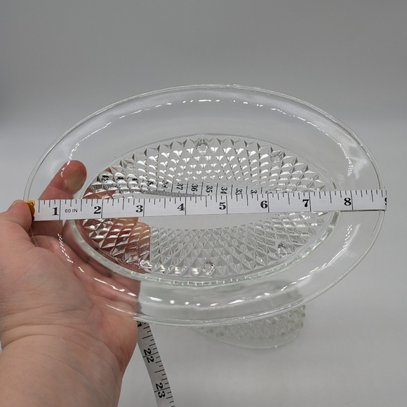 Vintage Indiana Glass diamond point butter dish - Picture 8 of 9